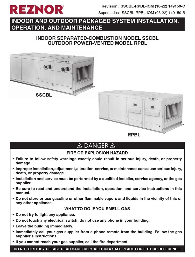 Reznor SSCBL Installation, operation and maintenance