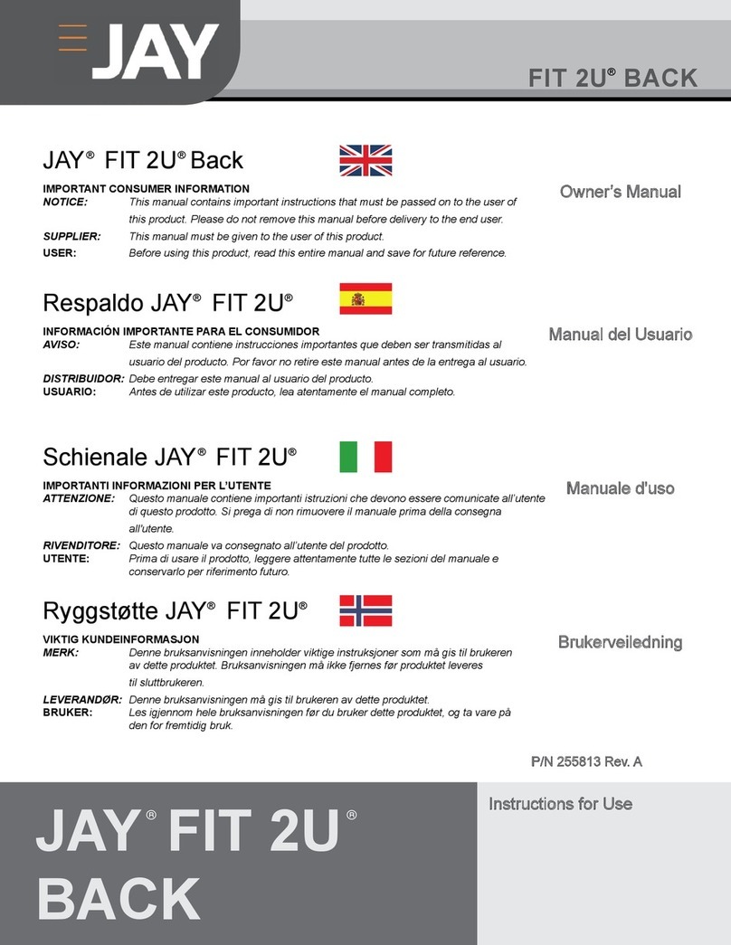 Jay FIT 2U BACK User manual Jay FIT 2U BACK User manual