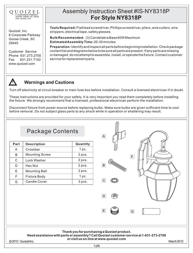 Quoizel NY8318P Mounting instructions