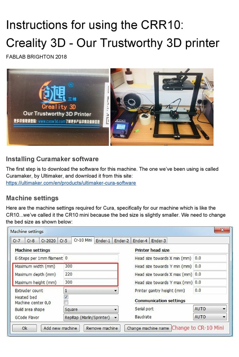 Creality 3D CRR10 Installation and operation manual