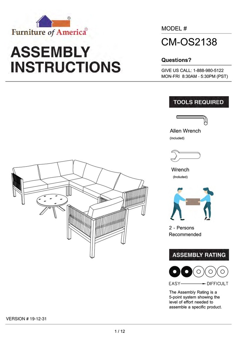 Furniture of America Sasha CM-OS2138 Assembly instructions