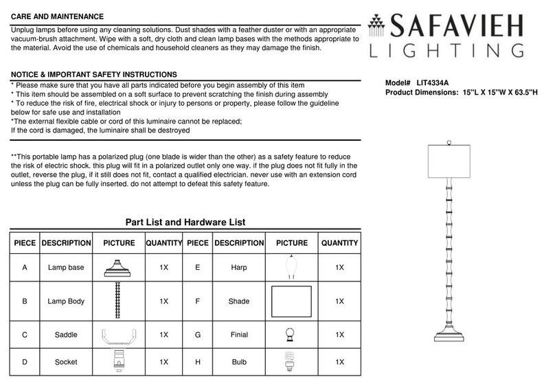 Safavieh Lighting Aurelia User manual