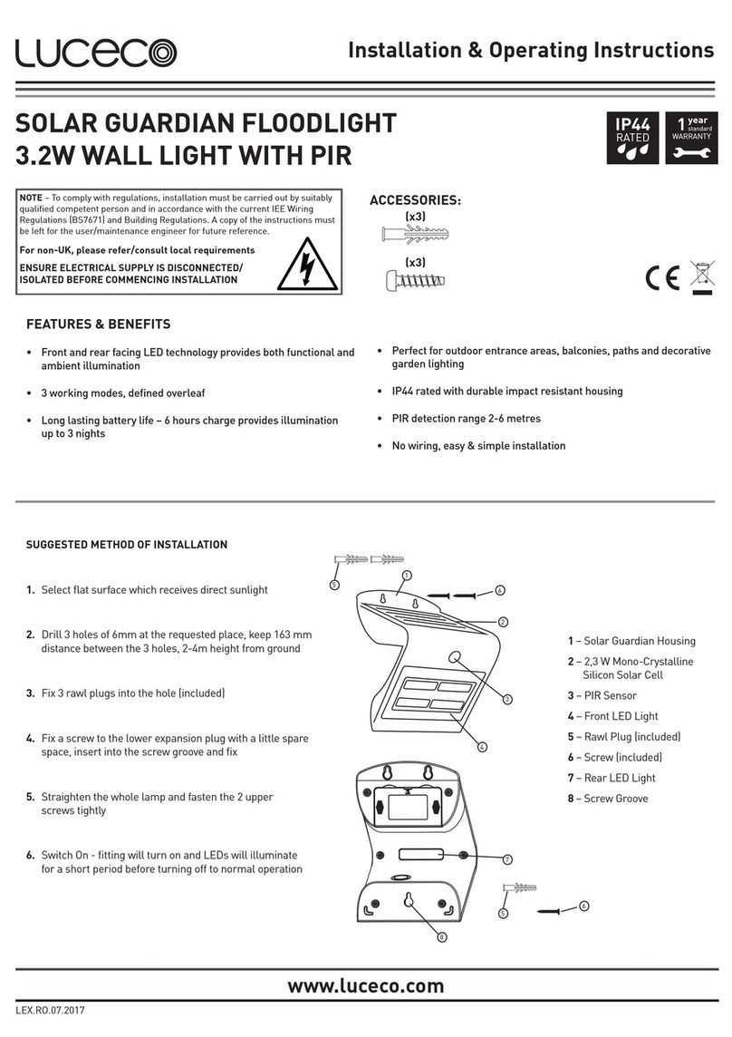 luceco SOLAR GUARDIAN Installation & operating instructions