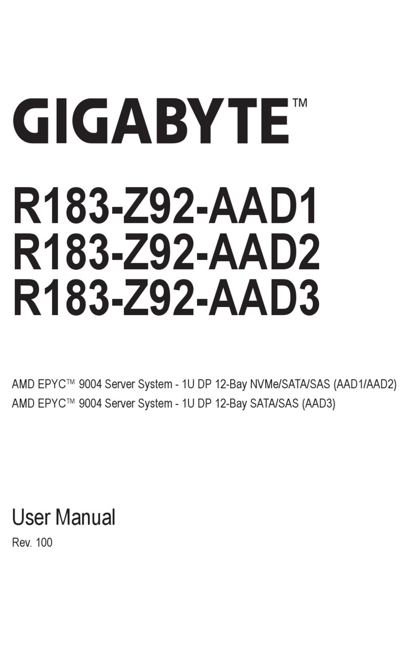 GIGA-BYTE TECHNOLOGY AMD EPYC R183-Z92-AAD1 User manual