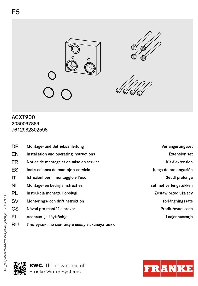 Franke F5 ACXT9001 Installation and operating instructions Franke F5 ACXT9001 Installation and operating instructions