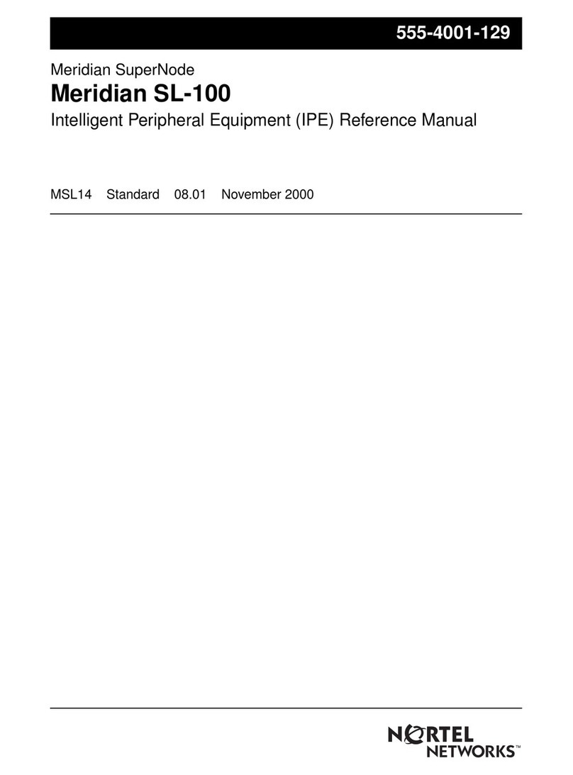 Nortel Meridian SL-100 User manual