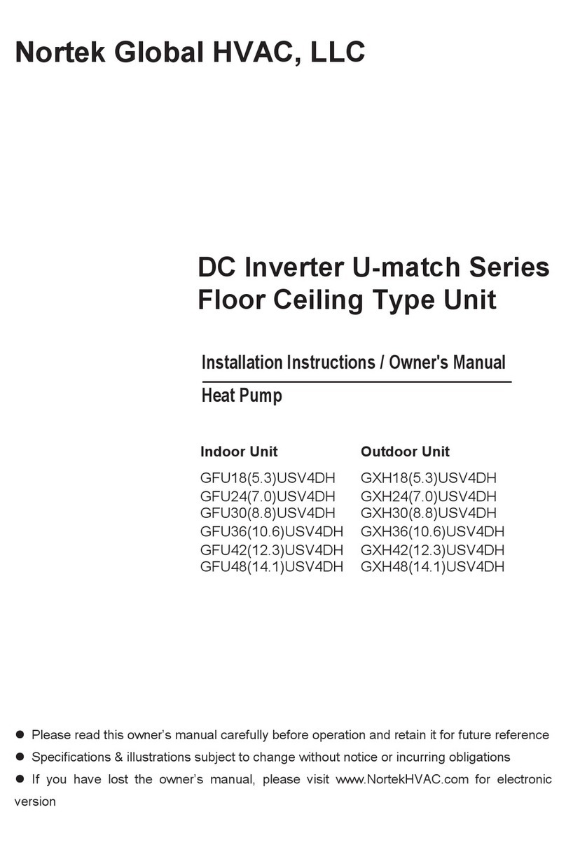 Nortek GFU18USV4DH Installation instructions & owner's manual