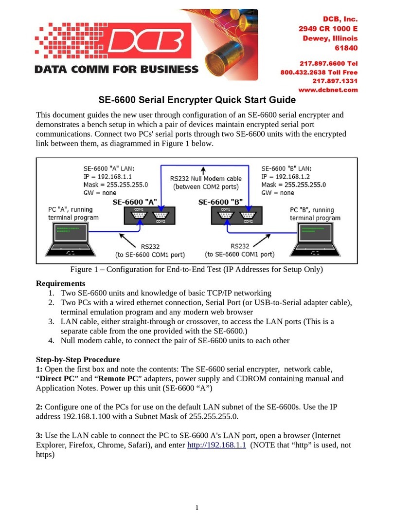 DCB SE-6600 quick start guide DCB SE-6600 quick start guide