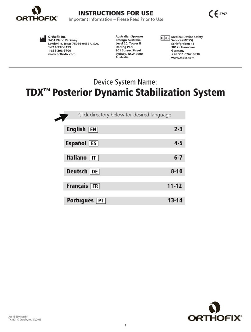 Orthofix TDX Posterior Dynamic Stabilization System User manual
