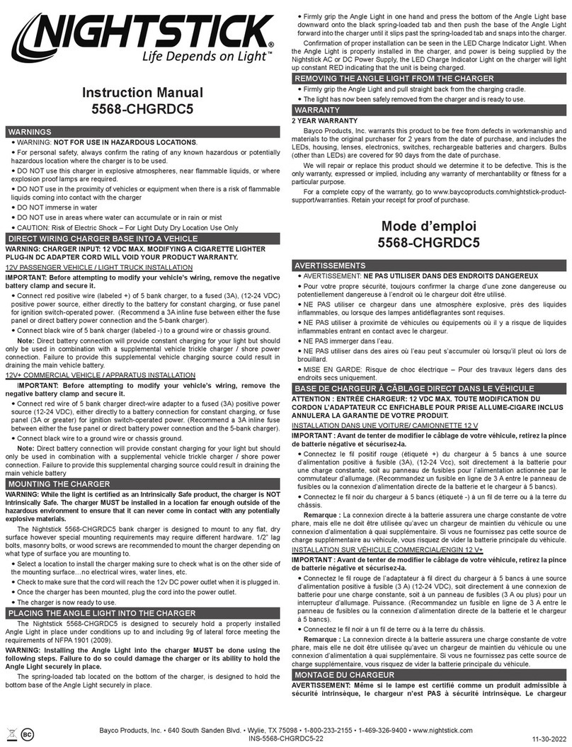 Night Stick 5568-CHGRDC5 instruction manual Night Stick 5568-CHGRDC5 instruction manual