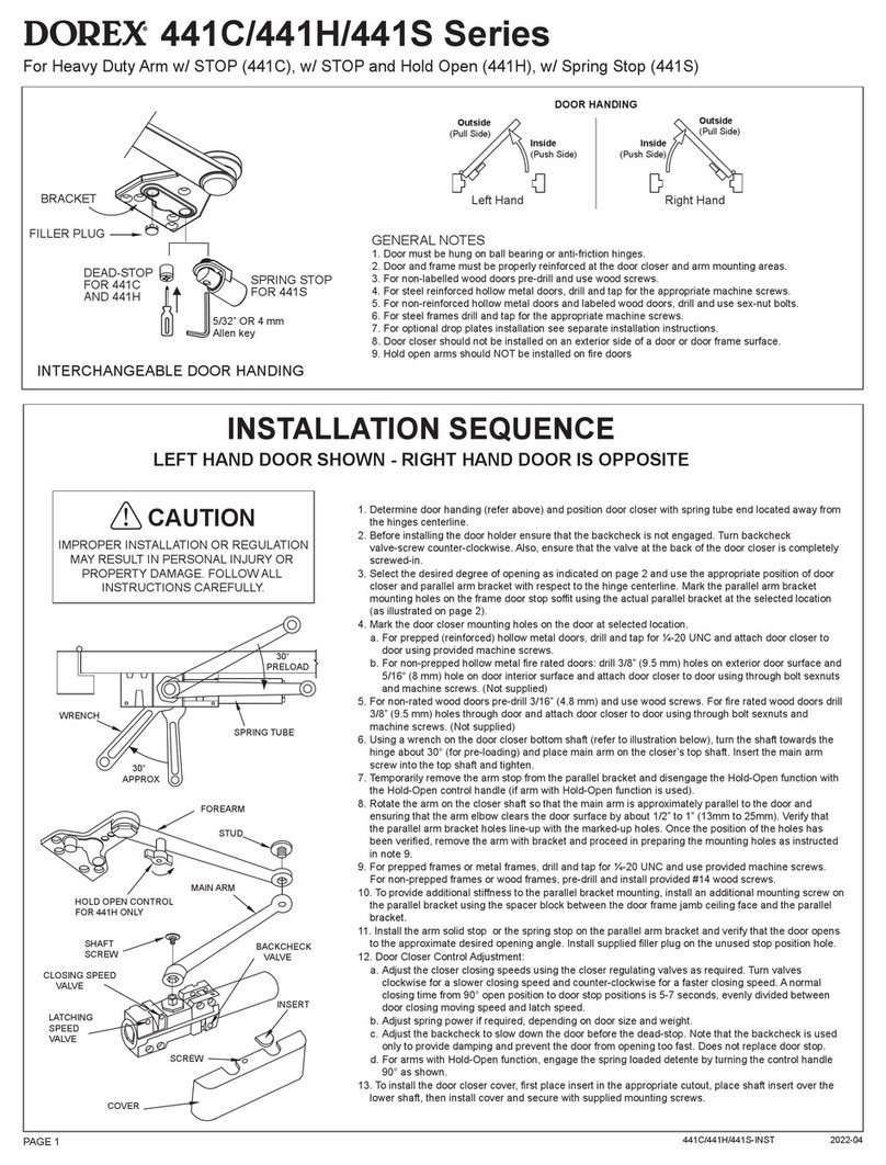 Dorex 441C Series installation instructions