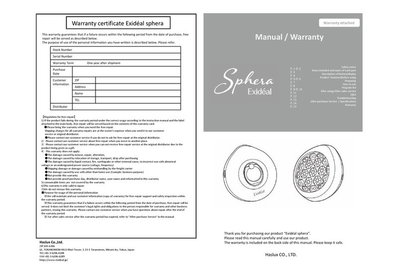Haslux Sphera Exideal manual