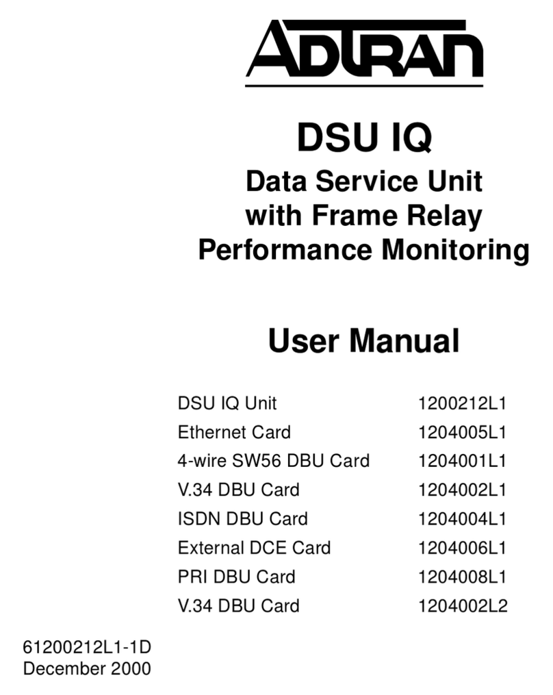 ADTRAN DSU IQ User manual