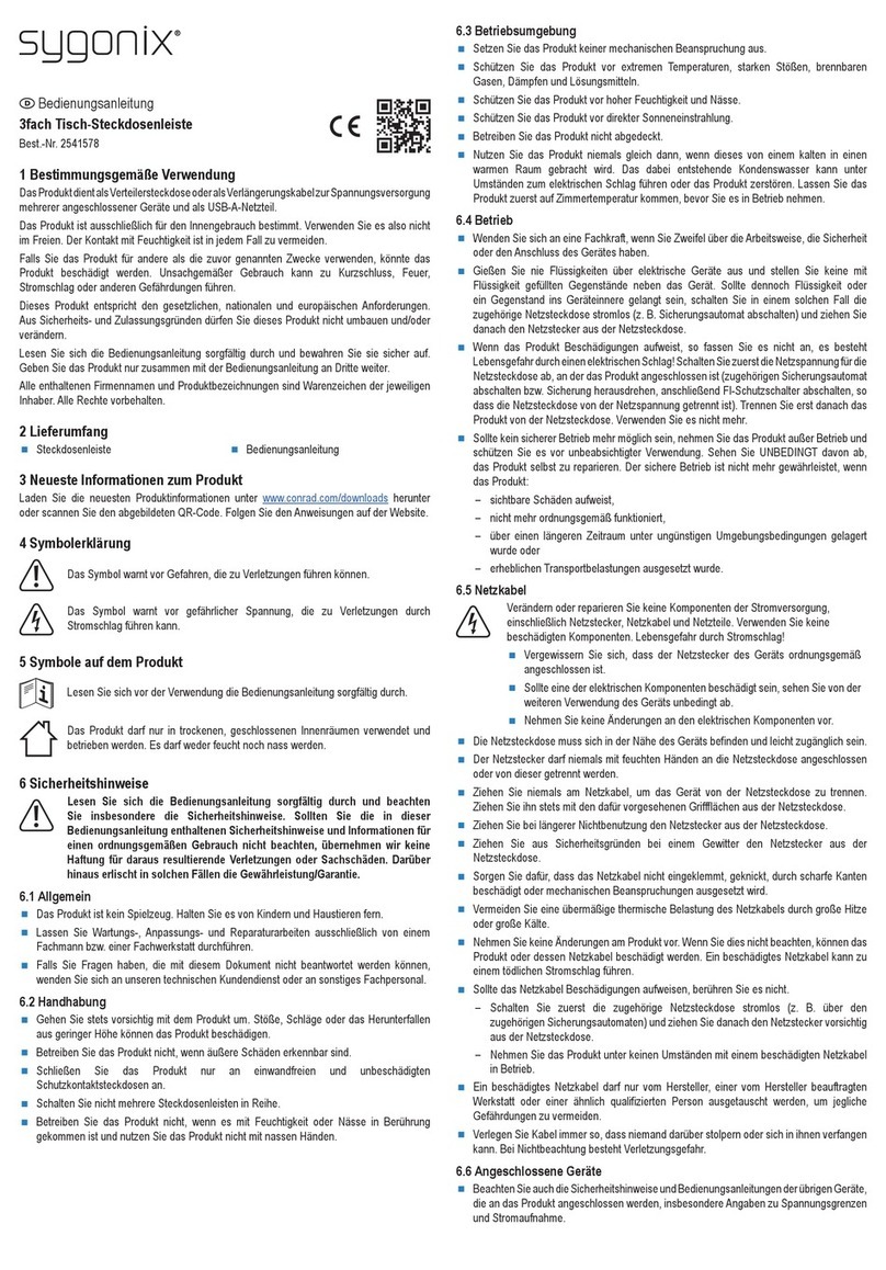 Sygonix 2541578 operating instructions