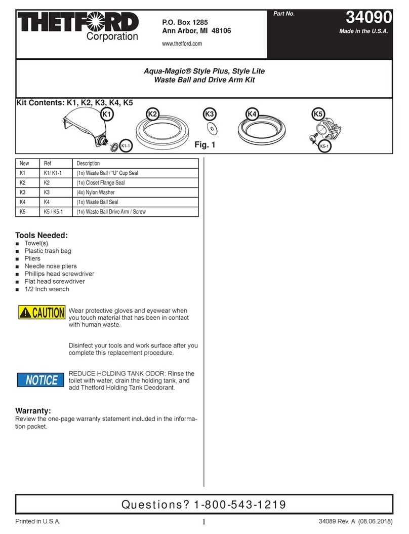 Thetford Aqua-Magic STYLE PLUS quick start guide