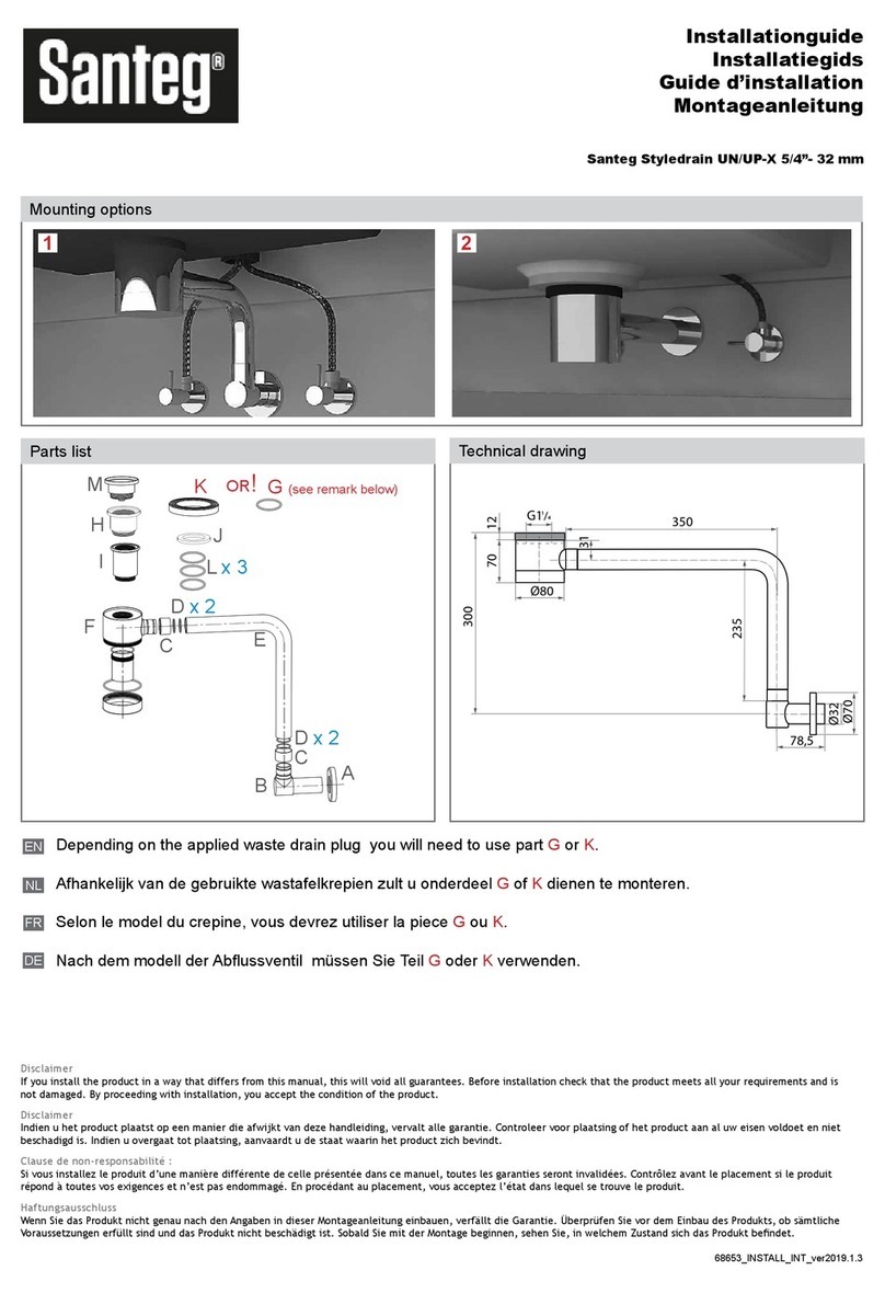 Santeg Styledrain UN/UP-X 5/4 User manual