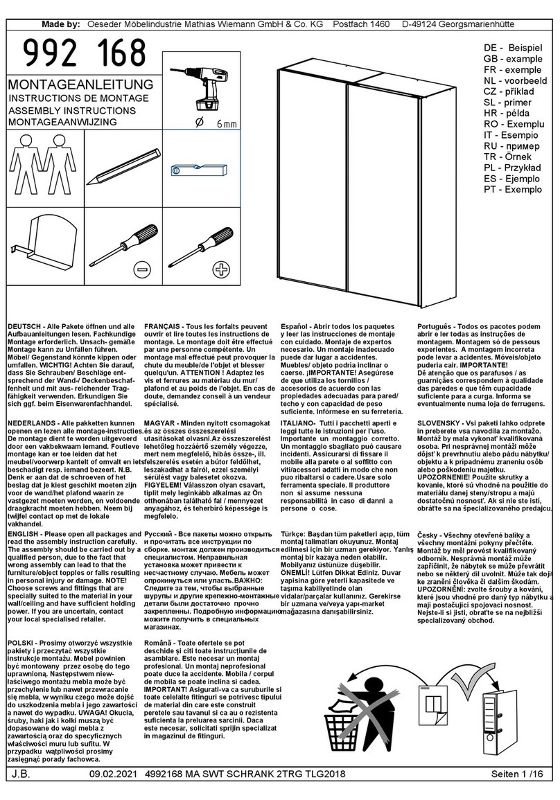 Oeseder Möbelindustrie 992 168 Assembly instructions Oeseder Möbelindustrie 992 168 Assembly instructions