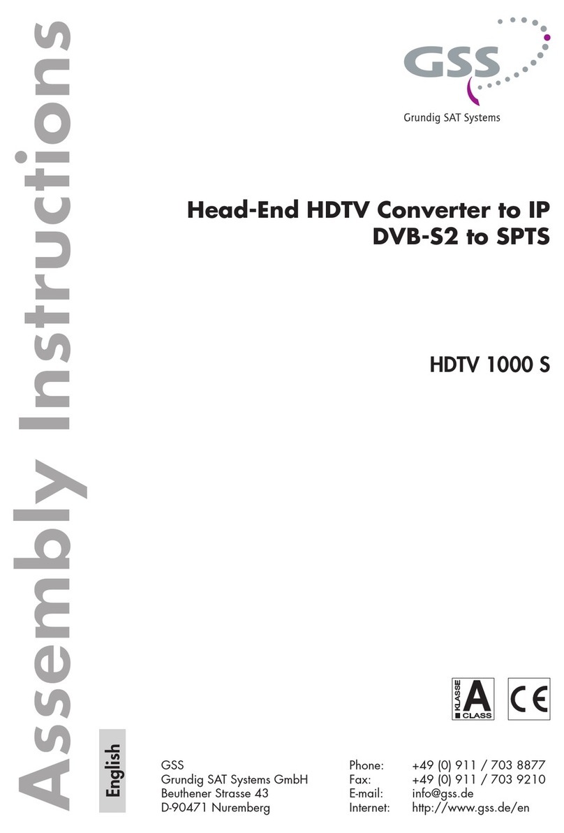 GSS HDTV 1000 S Assembly instructions