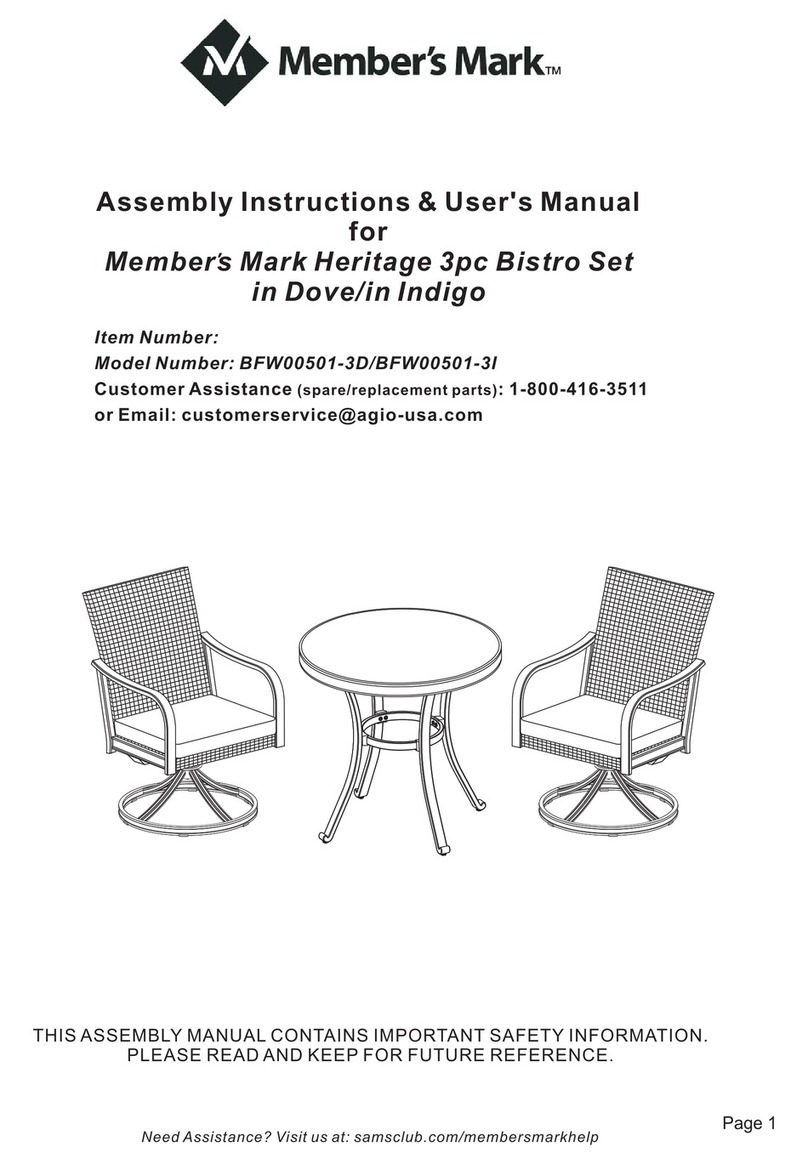 Members Mark BFW00501-3 Owner's manual