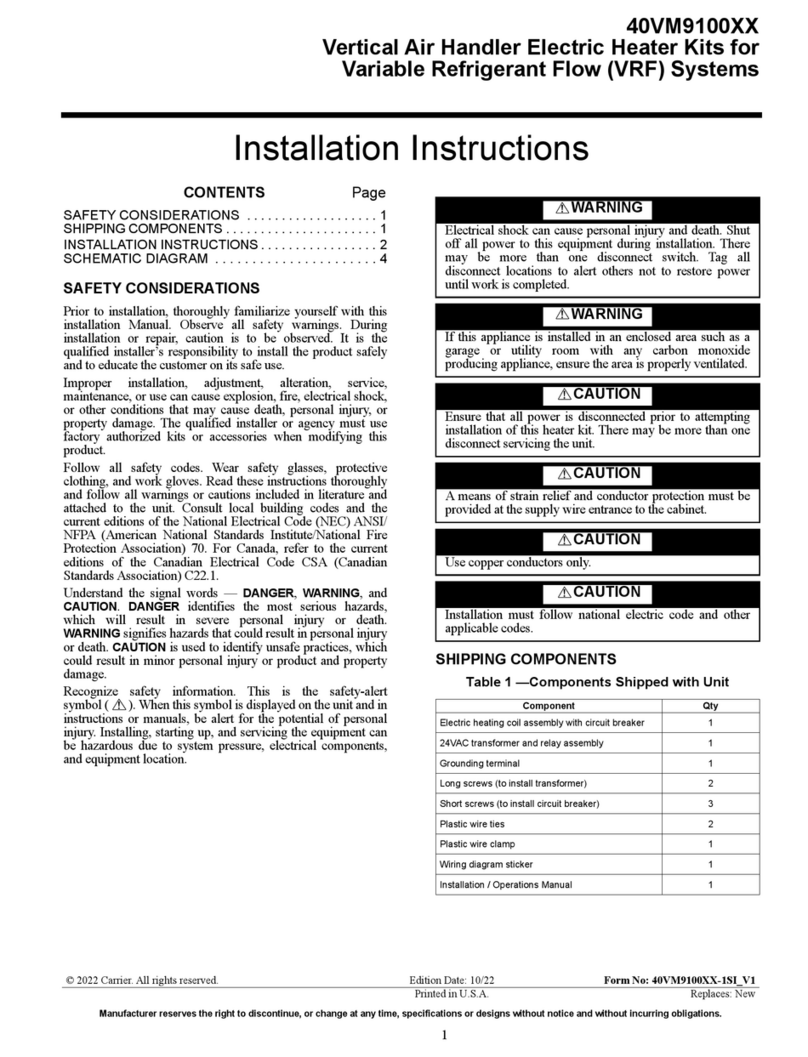 Carrier 40VM9100 Series installation instructions Carrier 40VM9100 Series installation instructions