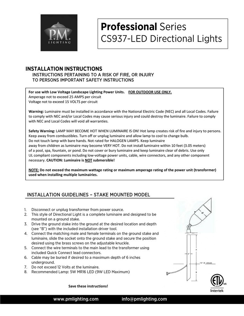 P. M. Lighting Professional Series installation instructions