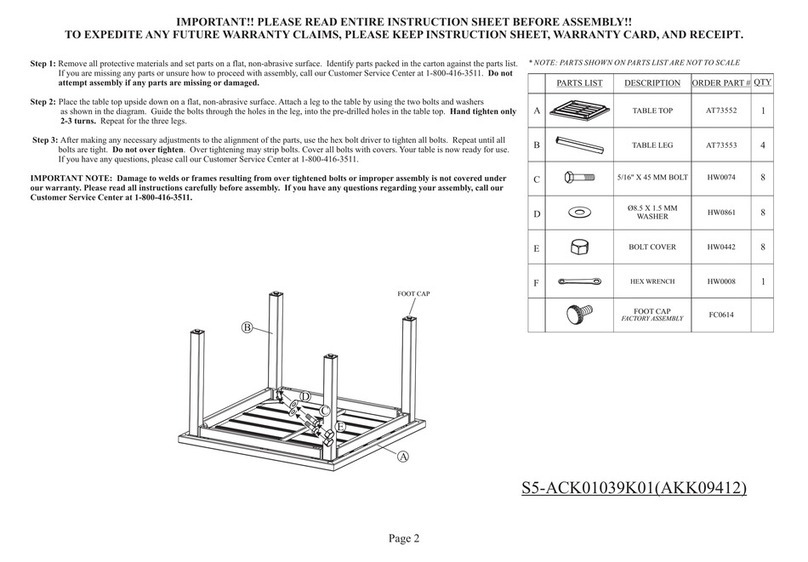 Backyard Creations 272-2191 Assembly instructions