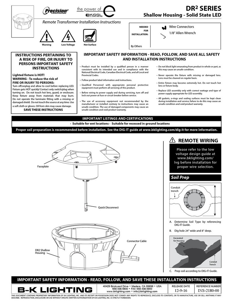 B-K lighting BKSSL Precision2 DR2 Series installation instructions B-K lighting BKSSL Precision2 DR2 Series installation instructions