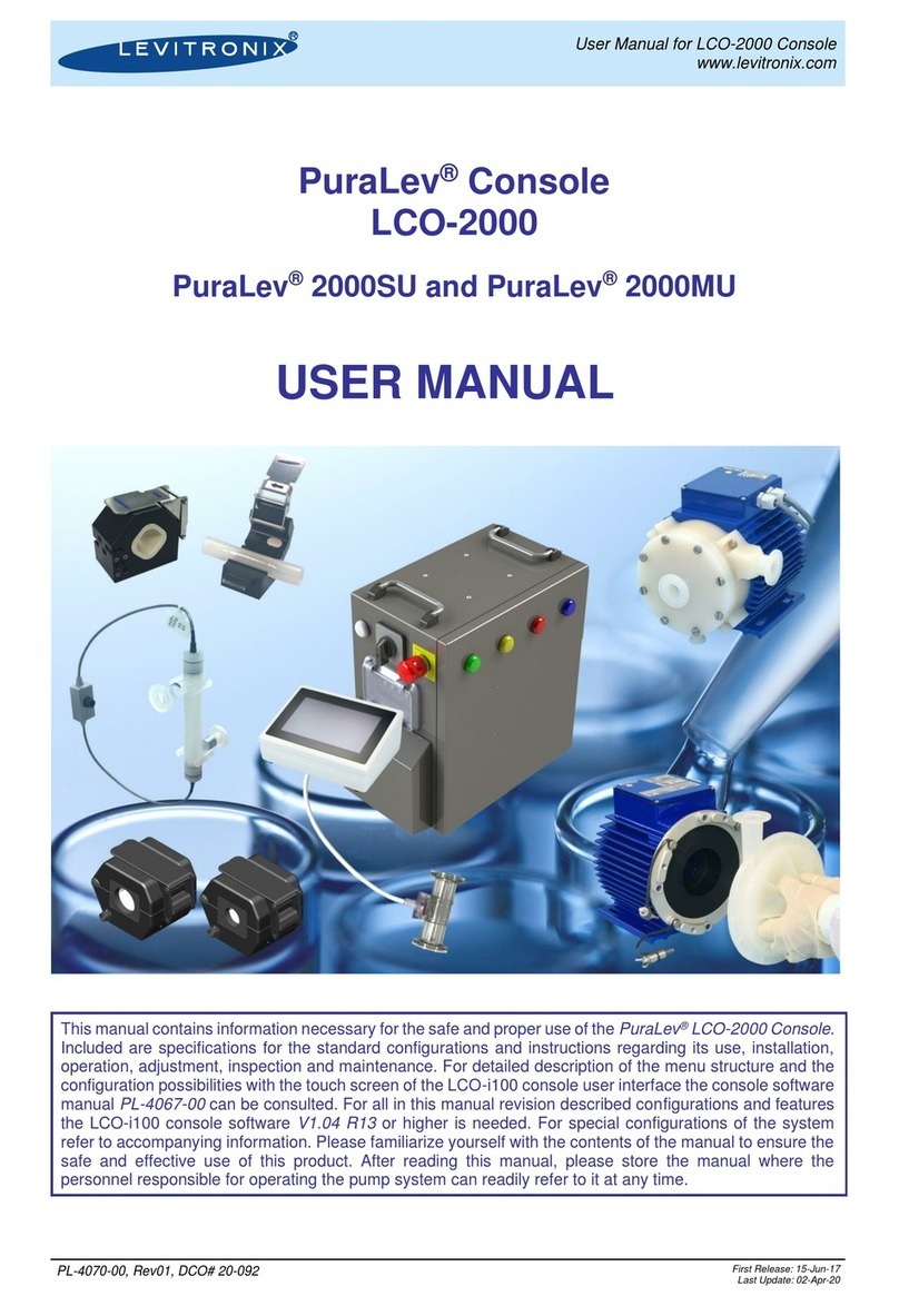 Levitronix PuraLev LCO-2000 user manual