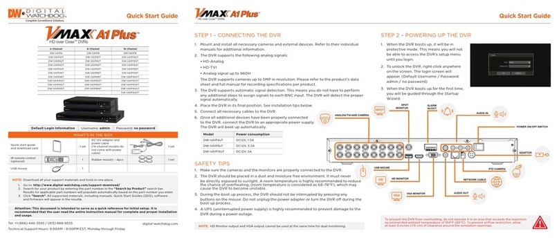 Digital Watchdog VMAX A1 Plus DW-VA1P4 User manual