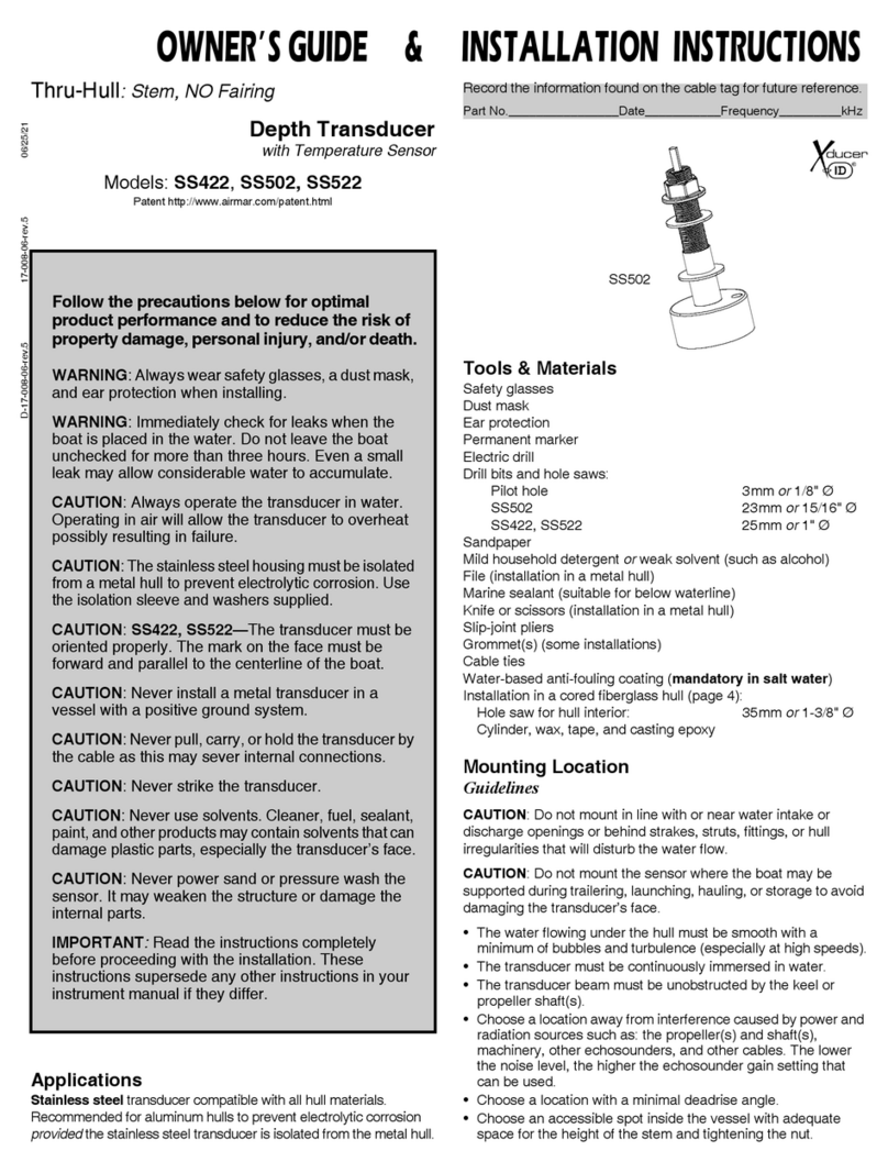 Airmar SS422 Owner's guide and installation instructions