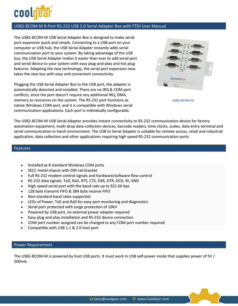 CoolGear USB2-8COM-M User manual