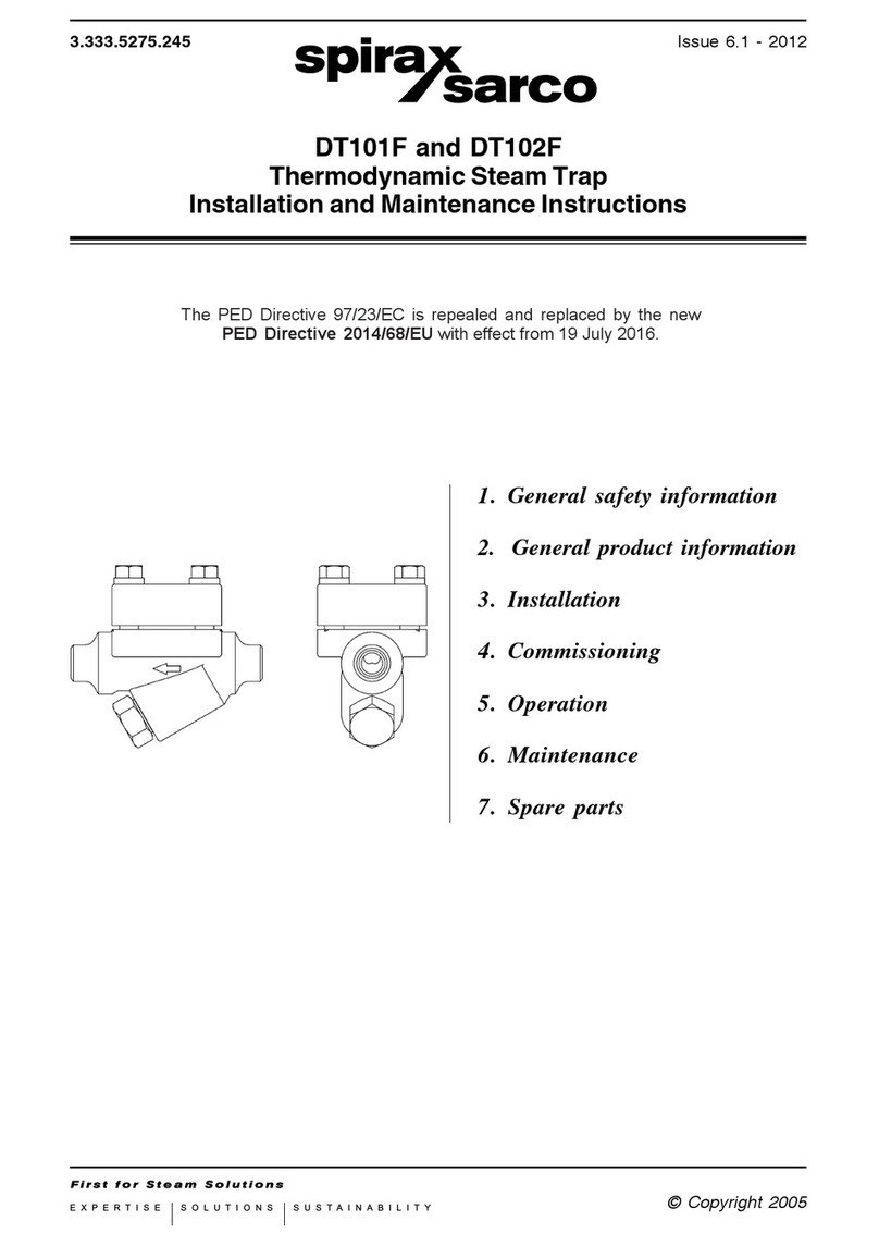 Spirax Sarco DT101F Installation and maintenance instructions