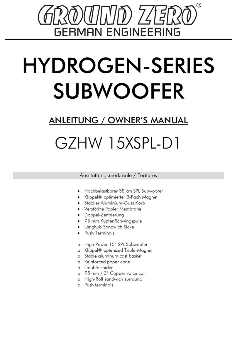 Ground Zero HYDROGEN SERIES User manual