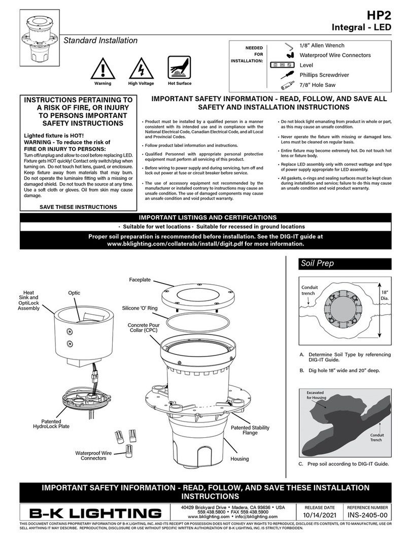 B-K lighting HP2 SERIES User manual