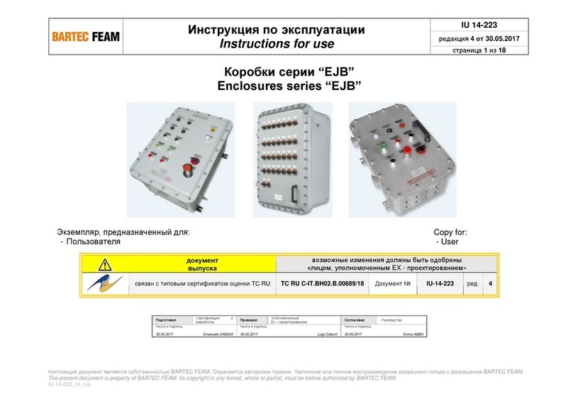 Bartec EJB Series Instructions for use
