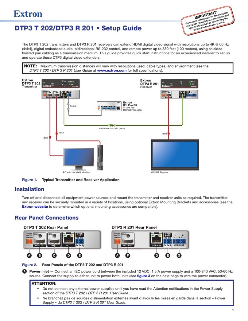 Extron electronics DTP3 T 202 Setup guide