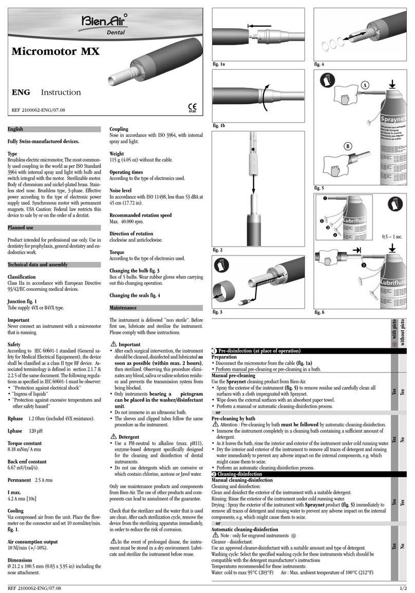 Bien Air Micromotor MX instructions