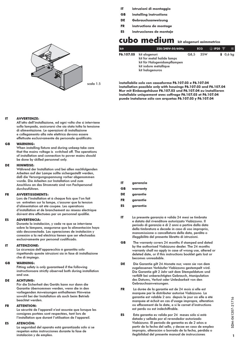 Viabizzuno cubo medium Installing instructions