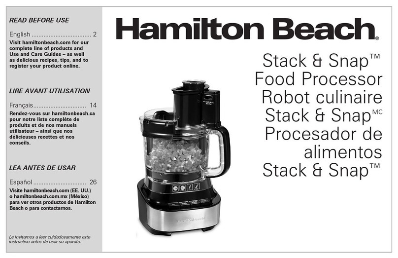 Hamilton Beach Stack & Snap 70822 use & care