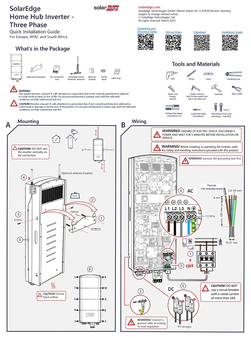 SolarEdge Home Hub Inverter Three Phase User manual