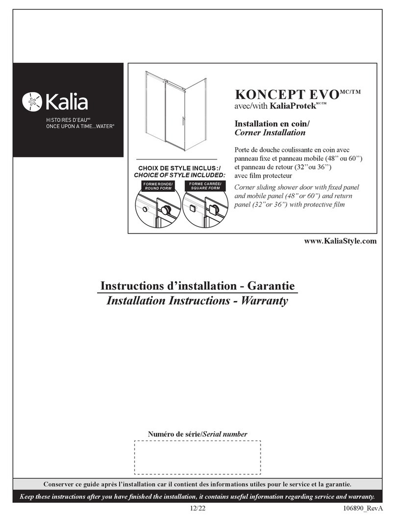 Kalia KONCEPT EVO KaliaProtek DR2048-005 Series Installation guide
