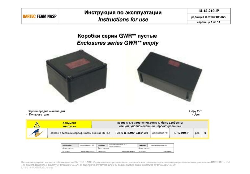 Bartec GWR Series User manual Bartec GWR Series User manual