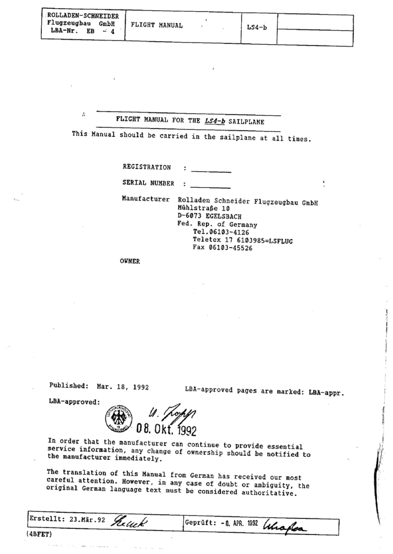 Rolladen-Schneider LS4-b Flight manual