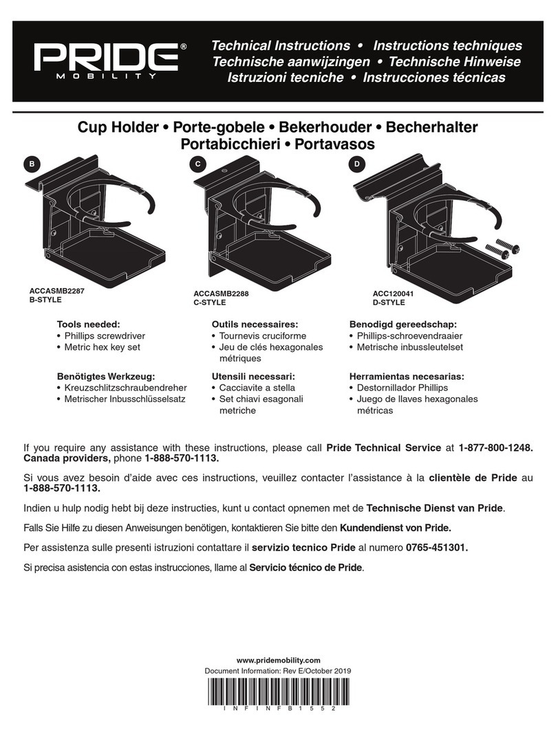 Pride Mobility ACCASMB2287 Owner's manual