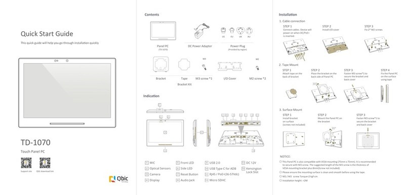 Qbic Technology TD-1070 quick start guide