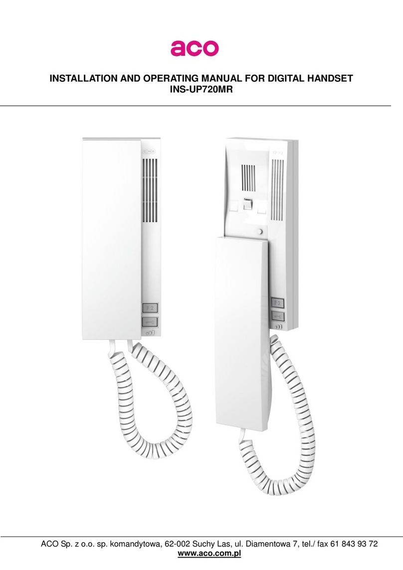 ACO INS-UP720MR Installation and operating manual