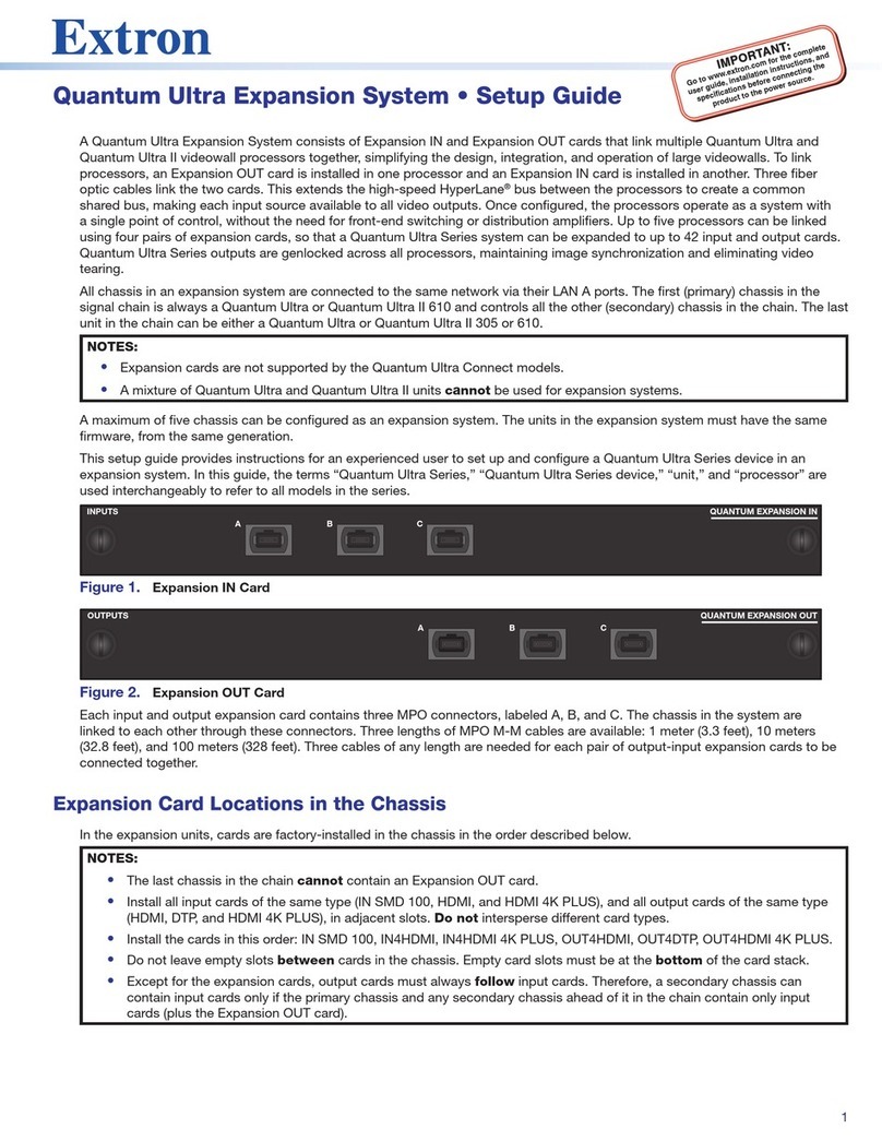 Extron electronics Quantum Ultra Expansion System User manual