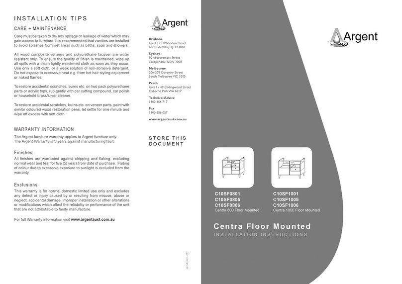 Argent C10SF0801 installation instructions
