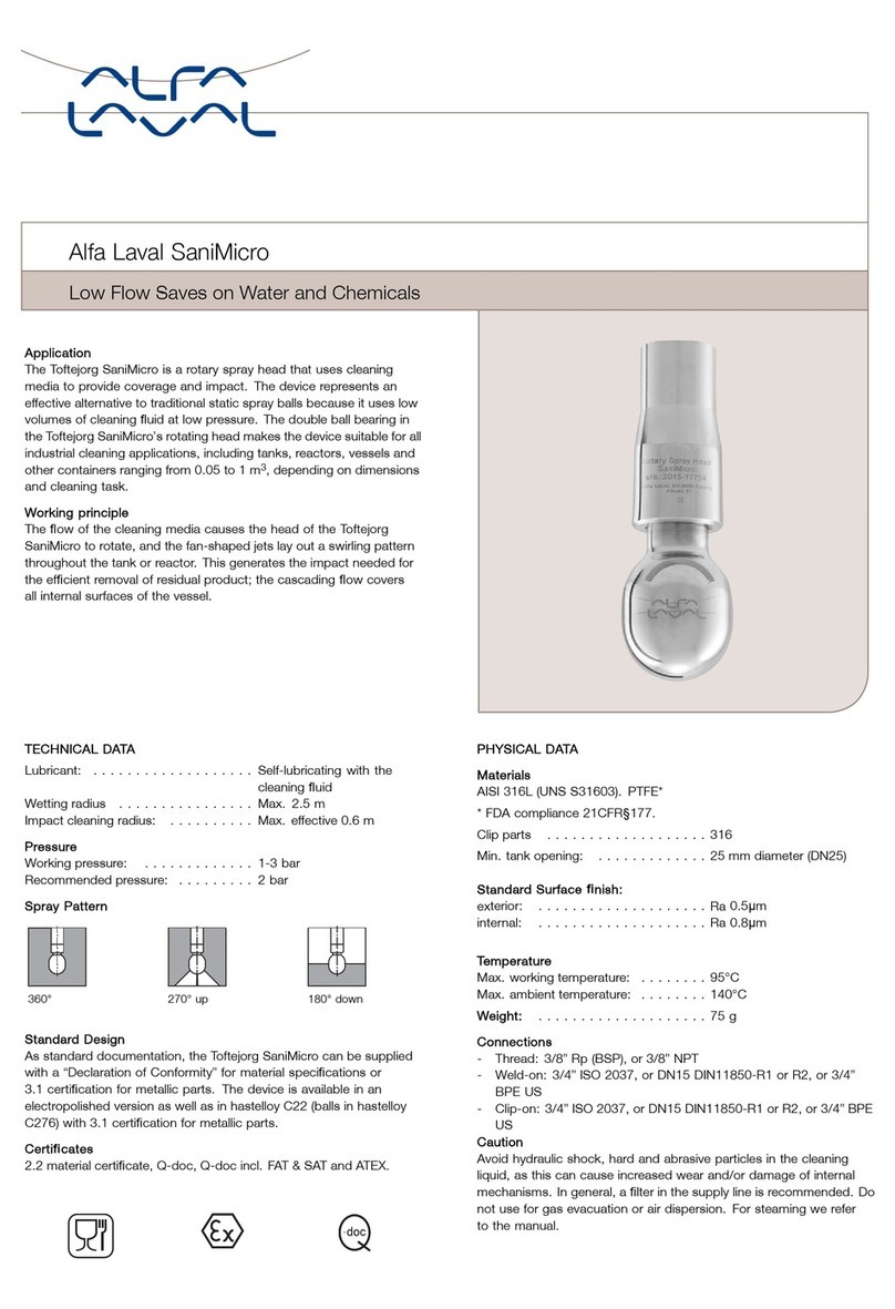 Alfalaval Toftejorg SaniMicro User manual