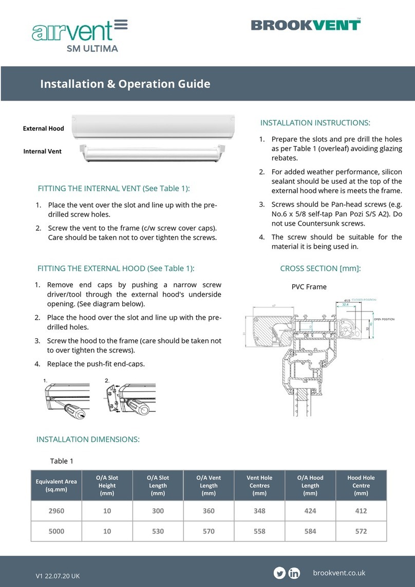 BrookVent AirVent SM Ultima Installation & operation guide